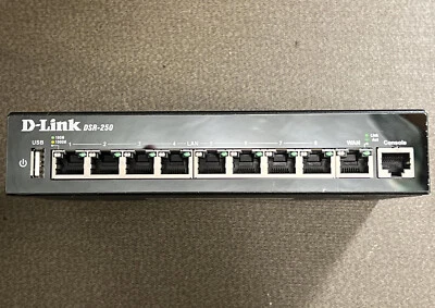 D-Link DSR-250 8-Port Wired Gigabit VPN Router - Image 1 of 4