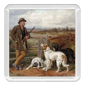 English Setter Mann & Hund Hund Acryl Untersetzer Neuheit Trinkbecher Matte tolles Geschenk - Bild 1 von 1