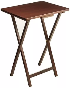 Mainstays Folding TV Tray Table - Walnut 19 x 15 x 26 Inch - Picture 1 of 4