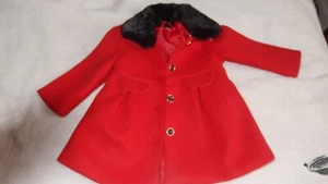 Matalan Stunning warm girls Red coat size 12-18 months removable black fake fur - Bild 1 von 3