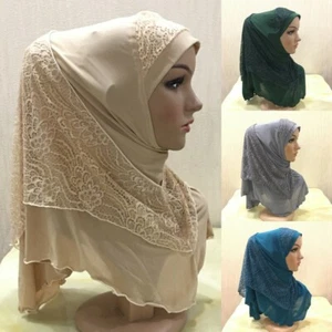 Muslim Women Headscarf Shawl Scarf Hijab Wrap Headwear One Piece Amira Islamic - Photo 1/15