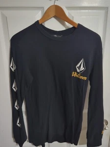 Volcom Deadly Stone Shirt Mens Large Black Round Neck Spell Out Logo Pullover - Picture 1 of 3