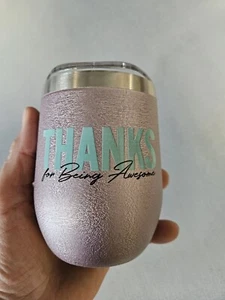 Thank You Mug Tumbler Coffee Cup Purple Thanks For Being Awesome - Picture 1 of 9