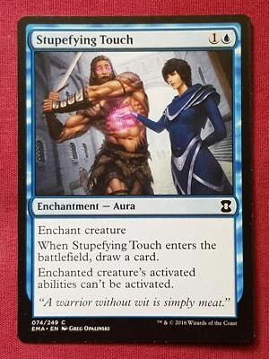 Magic The Gathering ETERNAL MASTERS STUPEFYING TOUCH blue card MTG - Image 1 of 2