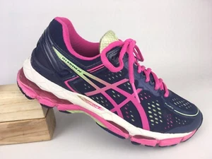 Asics Damen-Laufschuh indigoblau pink grün Gel Kayano 22 T597N Fluidride 6 - Bild 1 von 12