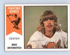 VINTAGE HOCKEY CARD OPC 1974 WHA MINNESOTA FIGHTING SAINTS MIKE ANTONOVICH NO23