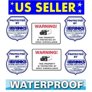 BRINKS ADT HOME SECURITY ALARM SYSTEM FOR WINDOW WARNING STICKER+CAMERAS IN USE - Picture 1 of 3