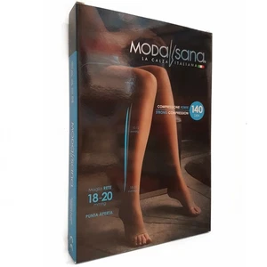 MODASANA 140 DEN HOLD-UP STOCKINGS 18/20 MMHG NEST KNIT OPEN TOE - Picture 1 of 2
