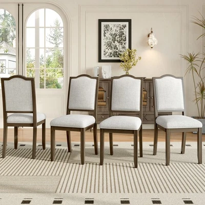 Farmhouse Dining Chairs Set of 4，Upholstered Chairs w/High Back for Kitchen - Image 1 of 4