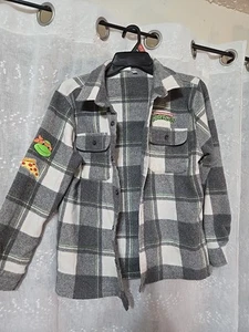 Ninja Turtle Mikey Thick Grey Flannel Size Xl 14 Or Womens Size M - Picture 1 of 6