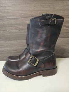 Frye Veronica Engineer braune Lederstiefel Größe 6 B 77511 Damen Biker - Bild 1 von 10