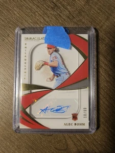2021 Immaculate Alec Bohm Shadowbox Signatures RC Red Auto /99 Phillies Rookie  - Bild 1 von 2