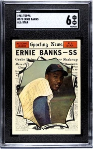 1961 Topps All Star #575 Ernie Banks HOF Chicago Cubs SGC 6 EX-MT 7717 - Picture 1 of 2