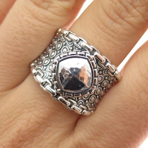 925 Sterling Silver Modernist Dotted Oxidized Ring Size 9.25 - Picture 1 of 9