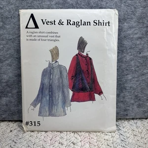 UNCUT Lois Ericson #315 Womens Multi-Size VTG Triangle Vest Raglan Shirt Pattern - Picture 1 of 3