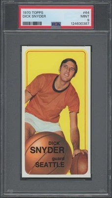 1970 Topps Baloncesto #64 Dick Snyder PSA 9 Foto 1 de 2