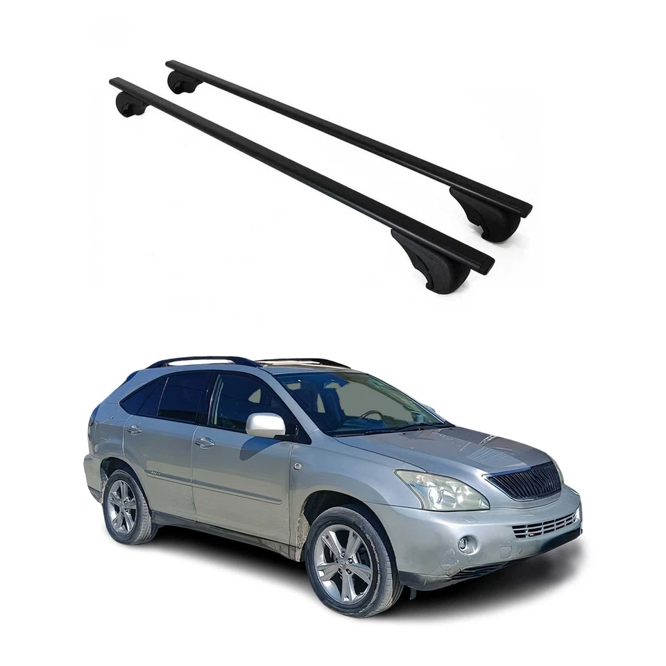 Barras transversales de techo duraderas para Lexus RX 400h 2006-2008 negras 2 piezas Foto 1 de 4