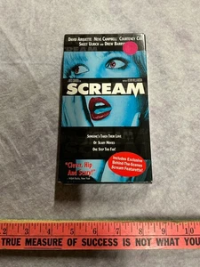 Scream VHS Tape Drew Barrymore Blue Variant Horror Movie Ghostface Wes Craven - Picture 1 of 6