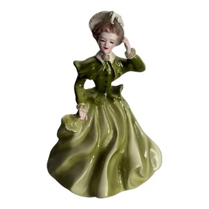 Estatuilla de cerámica Florence Jeanette 7,75" verde EXCELENTE estado - Imagen 1 de 10