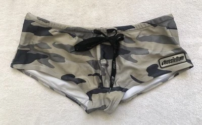 AussieBum Swim Shorts Size Large Camo Black Drawstring - Image 1 of 2