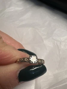 Vintage 14kt Gold & Diamant Verlobungsring • 0,50 Diamant • Mid Century • Gr. 7 - Bild 1 von 8
