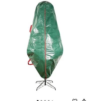 9’ Foot Christmas Tree Storage Bag Upright Heavy Duty w/ Zipper & Handles Green - Image 1 of 4