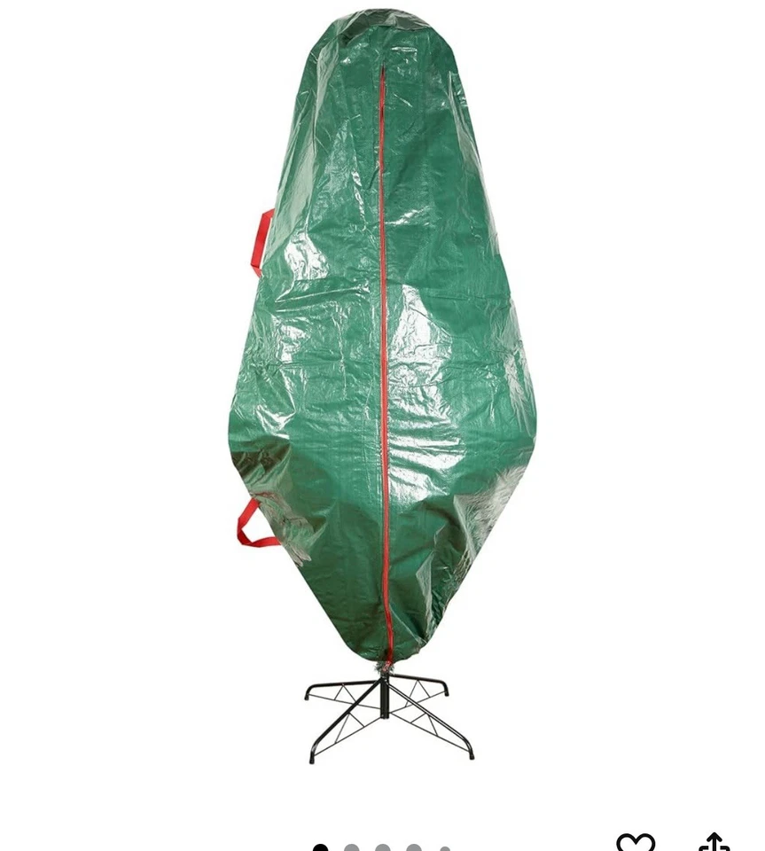 9’ Foot Christmas Tree Storage Bag Upright Heavy Duty w/ Zipper & Handles Green - Image 1 of 4