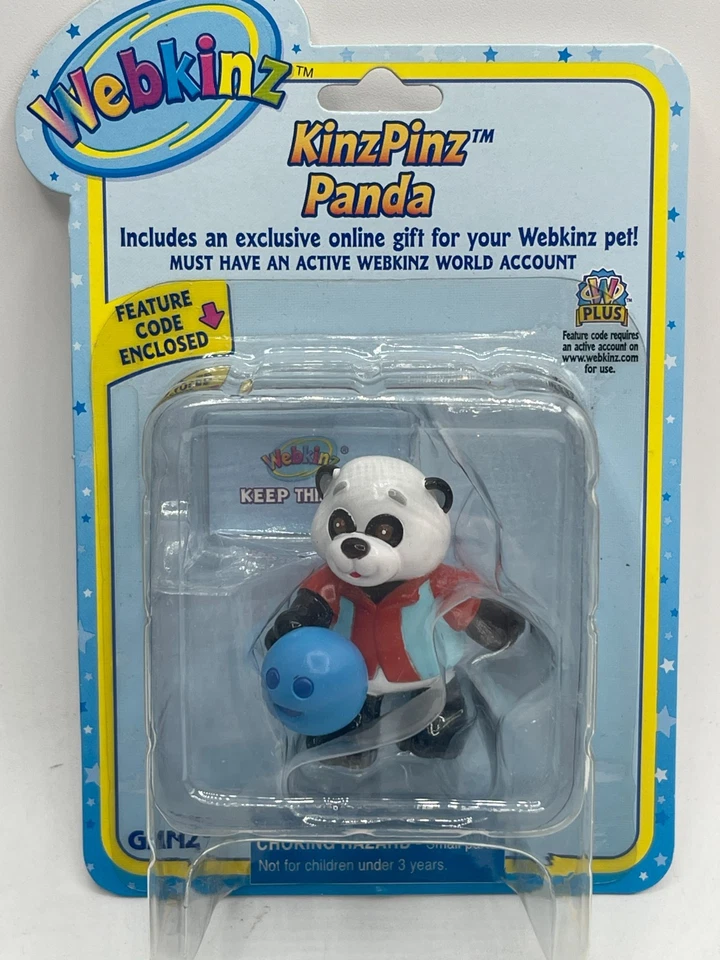 Figura de plástico Ganz Webkinz KinzPinz Panda con código - Nueva en paquete Foto 1 de 3