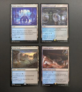MTG Magic Set of 4 Dimir Dual Lands EDH Commander Deck Staples Blue Black Mana - Picture 1 of 1