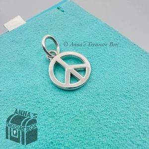 Tiffany & Co. 925 Silver Peace Sign Charm Pendant (Pouch) - Picture 1 of 4