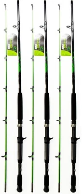 (LOT OF 3) ZEBCO BITE ALERT 7' MEDIUM HEAVY 2 PIECE CASTING ROD 21-12456 - Image 1 of 2