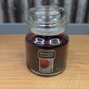 Retired Yankee Candle Cranberry Chutney 14.5oz Used w/ Lid Jar Container - Picture 1 of 8
