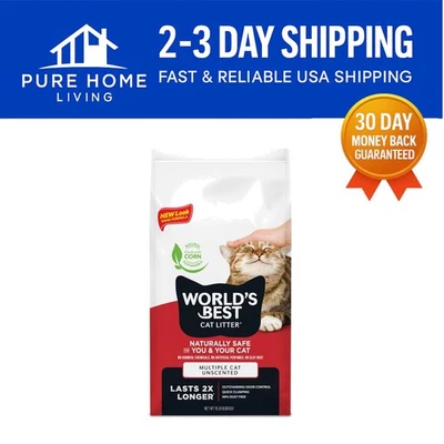 Basura para gatos sin perfume de 15 lb - ecológica, lavable y 99 % libre de polvo aglomerada Foto 1 de 4