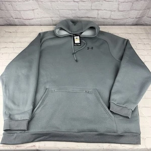 New Under Armour Fleece Pro Kanga Gray Hoodie w/ Zipper Pocket Size Men's 4XL - Picture 1 of 10