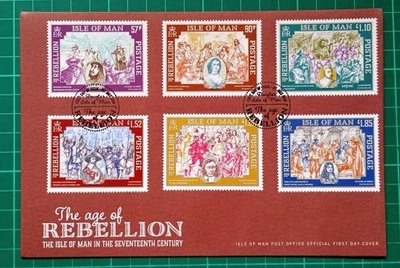 ISLE OF MAN 2019 AGE OF REBELLION - 17th Century -  SET OF 6 ON FDC - Image 1 of 2