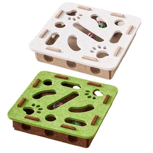 Interaktive Katzenjagd Labyrinth Filzbox mit Glockenball für Katzen & Kätzchen - Bild 1 von 13