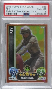 2015-16 Topps Star Wars Force Attax Extra Rey #98 PSA 8 - Picture 1 of 2