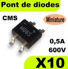 1509/10# Pont de diodes CMS MB6s  0,5A 600V  -- 10 pcs