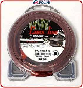SABART COEX FILO QUADRATO 3 mm x 9 m IN NYLON ARMATO DECESPUGLIATORE TAGLIAERBA - Foto 1 di 1