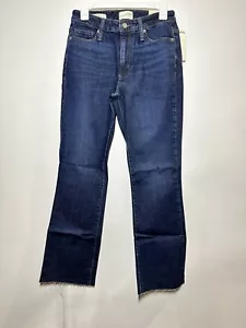 Women's High-Rise Crop Bootcut Jeans - Universal Thread Dark Wash 8 Long - Picture 1 of 2