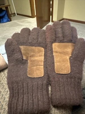 Luvas de lã quentes masculinas antiderrapantes almofada de camurça tamanho grande - Imagem 1 de 4