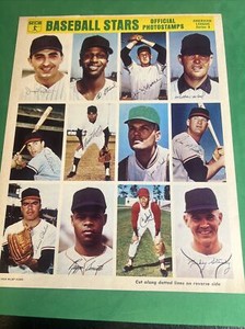 1969 MLB Baseball Stars Official Photostamps Uncut American League Series 9