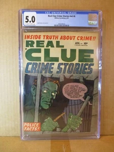 Real Clue Crime Stories V6 #6 CGC 5.0 Jailbreak 1951 TOP GRADED! Hillman RARE 👮 - Picture 1 of 7