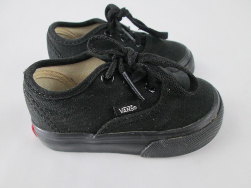 Scarpe da ginnastica Vans taglia 4 con lacci 721356 nere in tela top basso