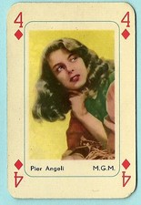 1950s Maple Leaf Dutch Film Star Playing Card - 4 of Diamonds - Pier Angeli