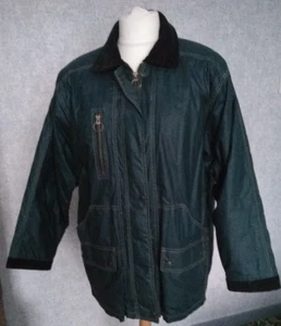 Size 14 Green Coat/Jacket Nuage Rainwear Zip Front + Pockets + Collar - Picture 1 of 17