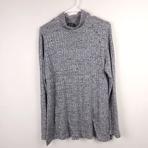 Lord & Taylor Sweater Women XL Gray Knit Turtleneck Polyester Viscose Pullover - Picture 1 of 9