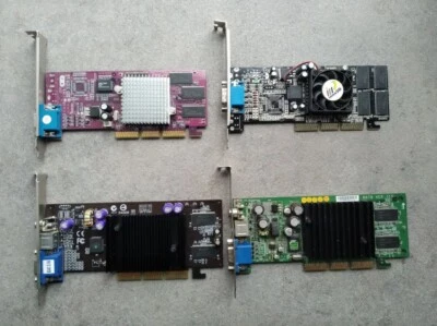 Set of 4 AGP Video Cards GeForce2 MX400, MX440, Inno3D MX200, MicroStar MX440SE  - Image 1 of 4
