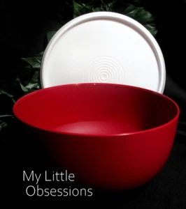 Tupperware Essentials Blossom servizio grande insalatiera rosso 18 tazze - Foto 1 di 3