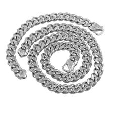 Mens Jewelry Set Stainless Steel Cuban Chain Necklace Bracelet Father Gifts 15mm